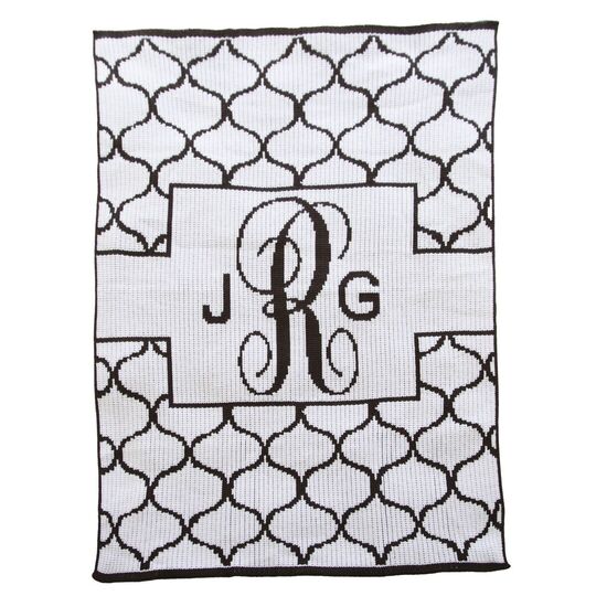 Lattice with Banner Knit Blanket